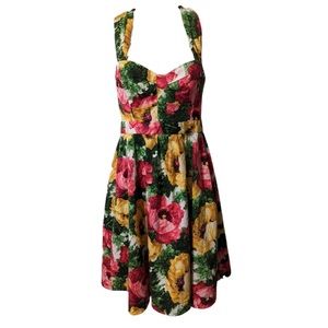 Retro London Times Fit and Flare Floral Dress EUC